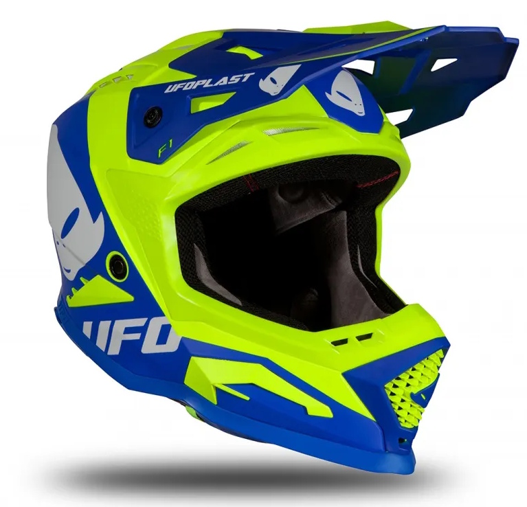 Шлем кроссовый UFO HELMET ECHUS Blue/Neon Yellow Matt